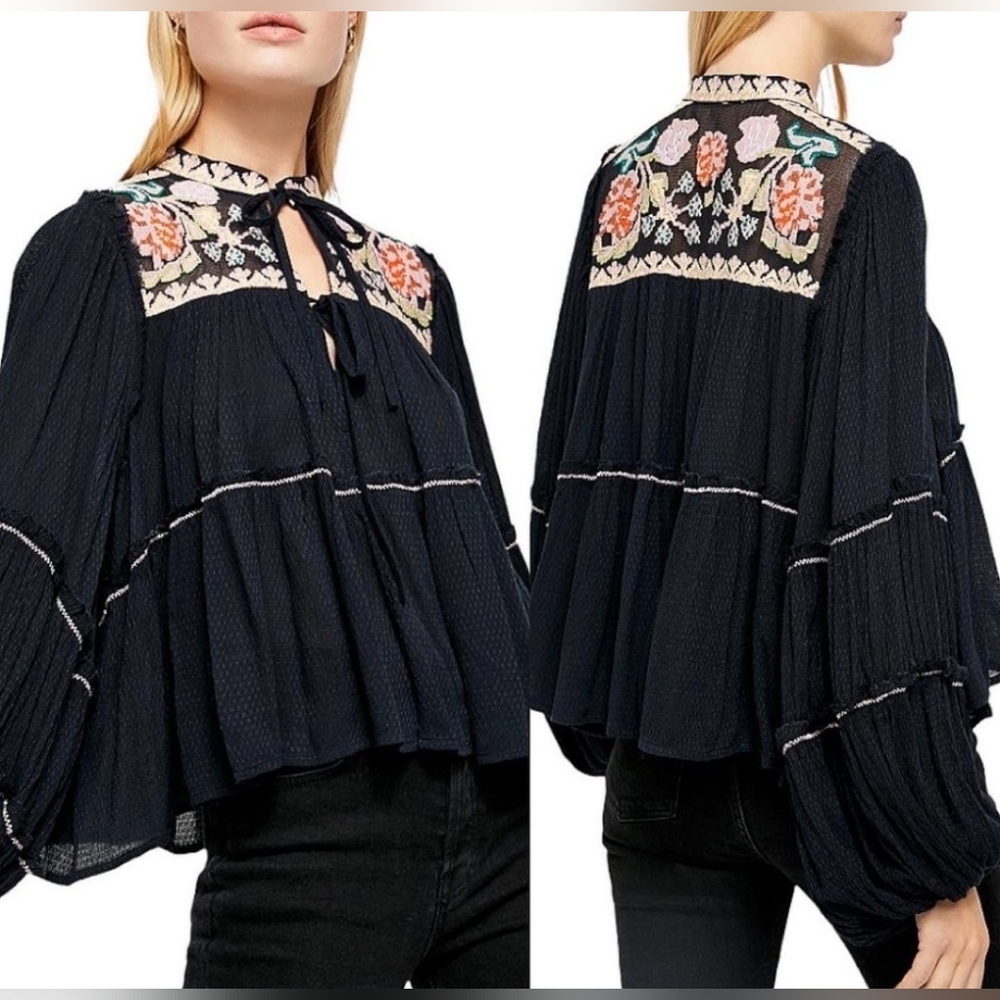 🖤 Free People Oversized Vivid Color Top Size XS - Picture 11 of 11